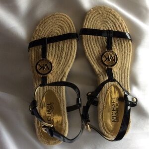 Michael Kors Burlap Sole Patent Leather Sandal